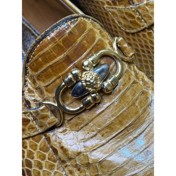 Giorgio Brutini Mens Genuine Snake Loafers 8.5M Exotic Slip 
